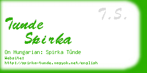 tunde spirka business card